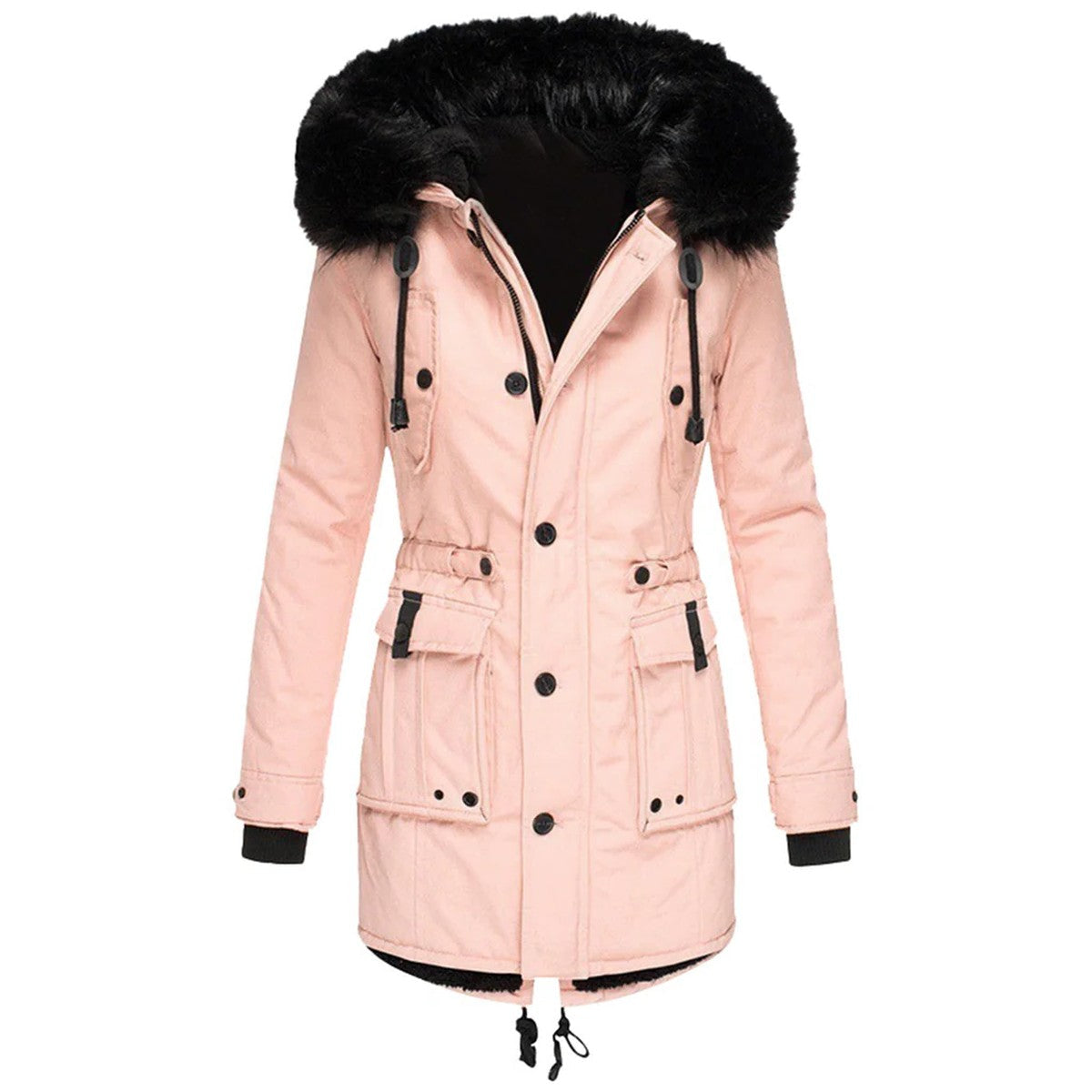 Metallic Quilted Puffer Jacket with Full Zip Hood for Winter Warmth