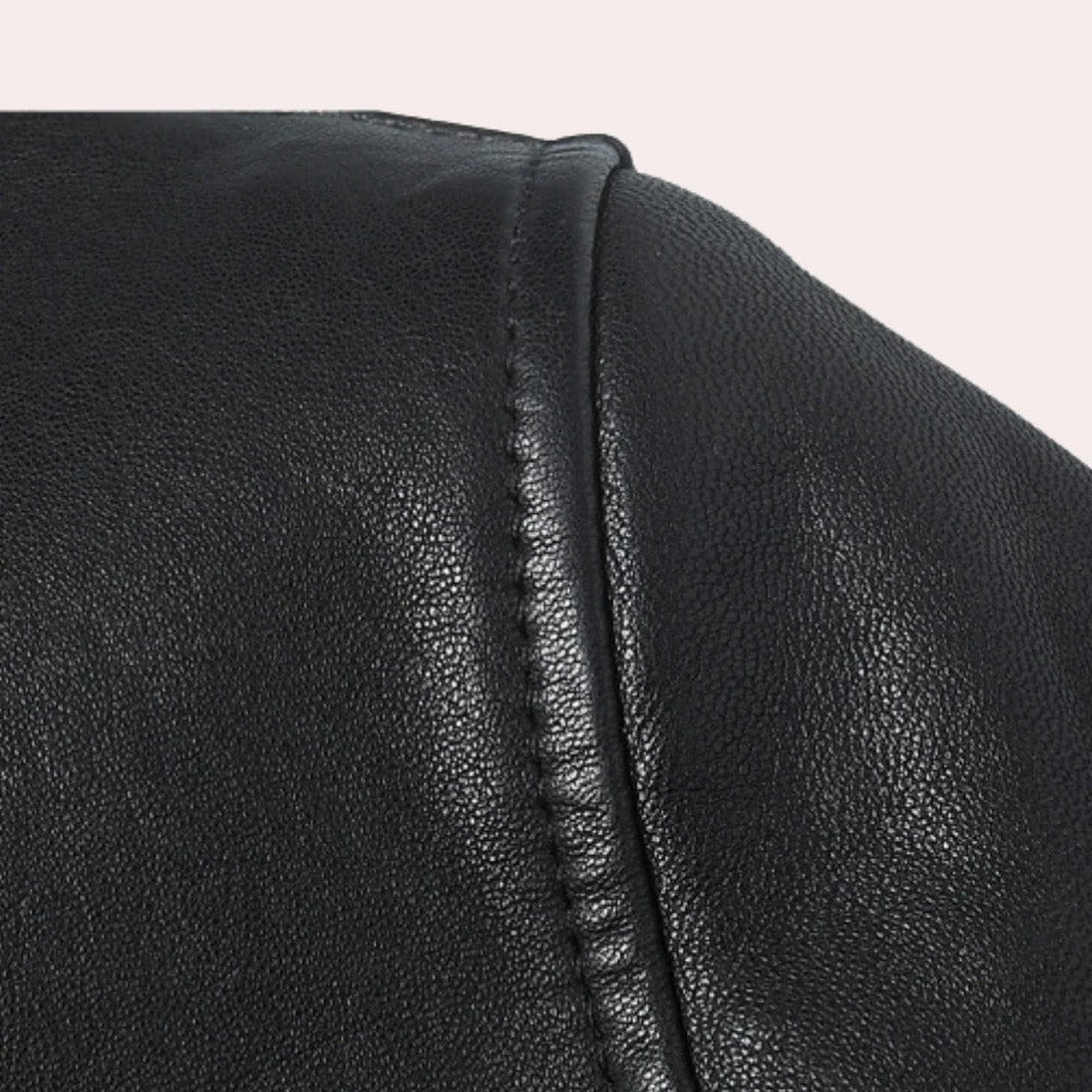 Faux Leather Motorcycle Biker Jacket with Stand Collar and Front Zipper
