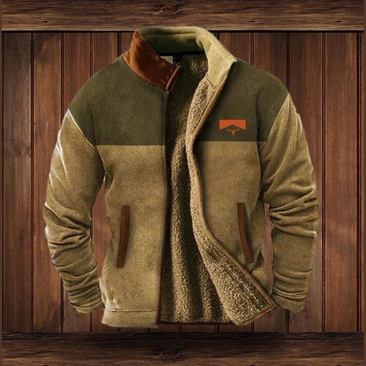 Thermal Full Zip Fleece Jacket with Stand Collar and Zipper Pockets