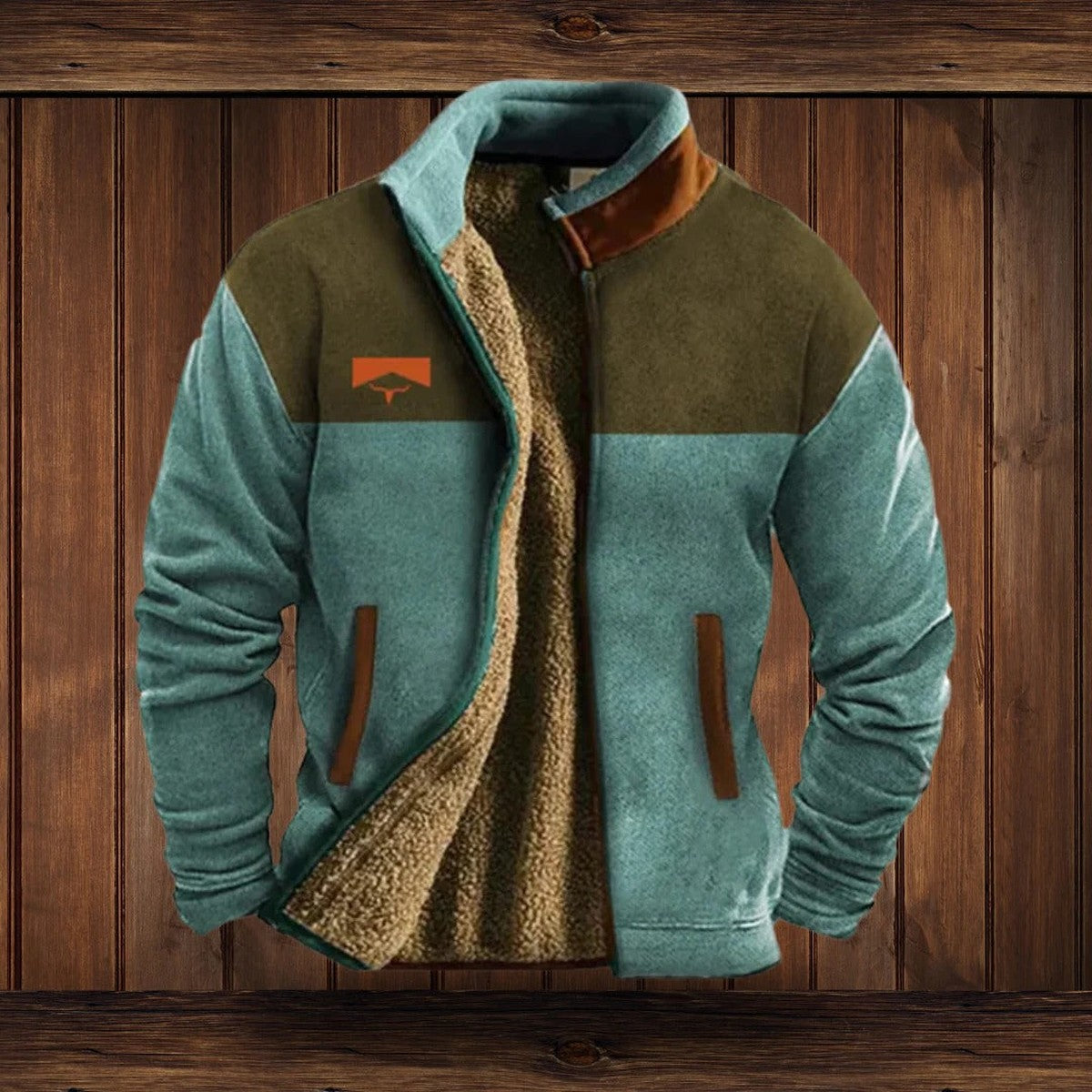 Thermal Full Zip Fleece Jacket with Stand Collar and Zipper Pockets