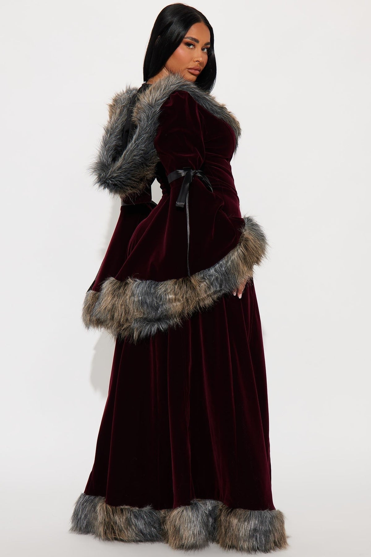 Burgundy Hooded Cape and Panty Bottom Two Piece Costume Set