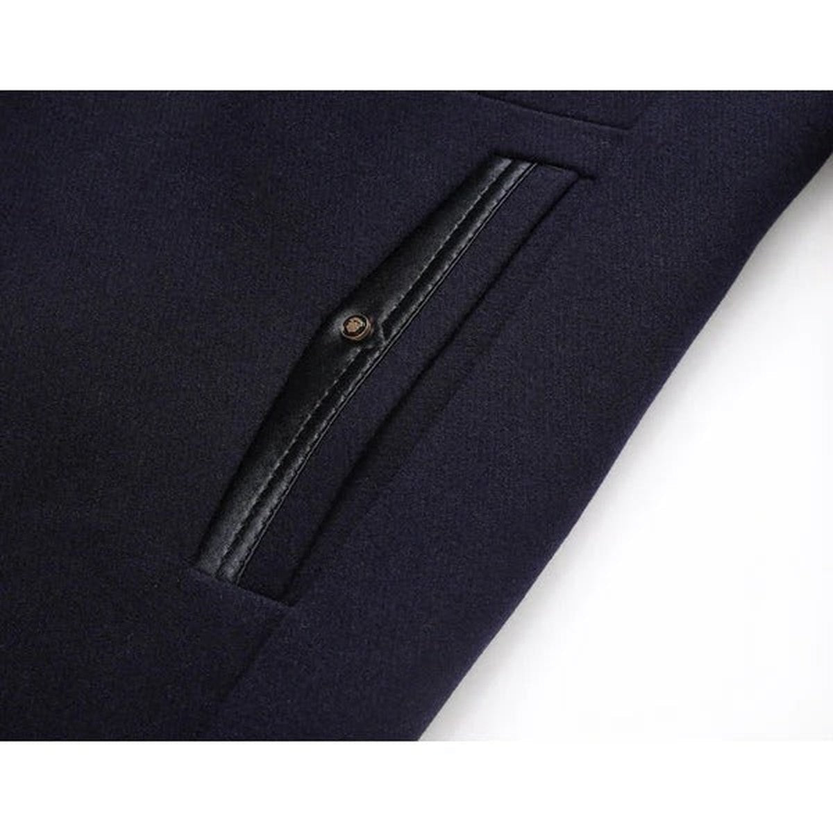 Classic Wool Trench Overcoat for Men with Notched Lapel Collar