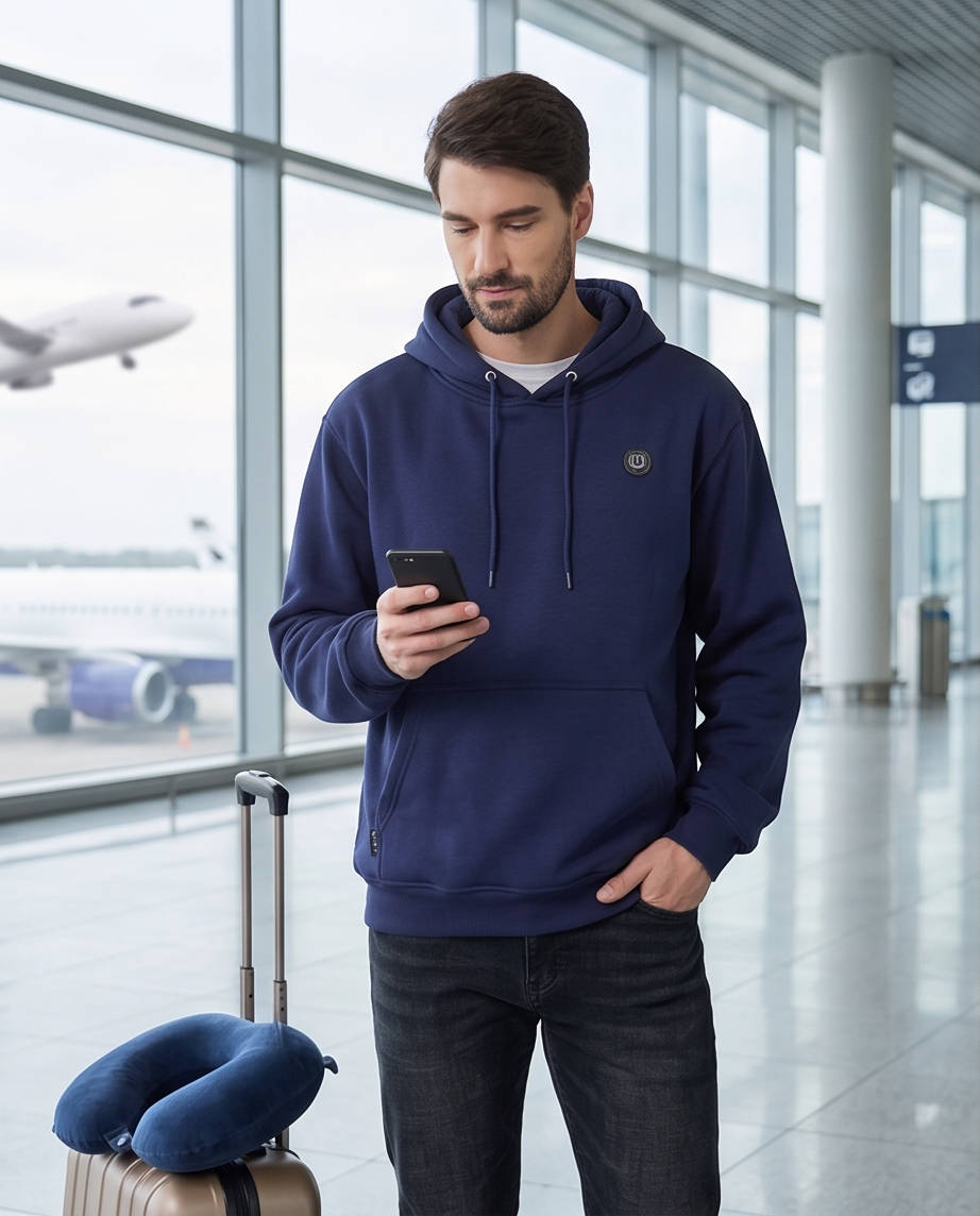 Unisex Heated Hoodie, Battery Powered Pullover Sweatshirt for Men & Women, Electric Heated Clothing