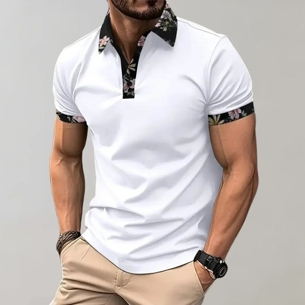 Versatile men's classic fit short sleeve polo shirt. Ideal for men's casual wear, a comfortable and stylish summer top.