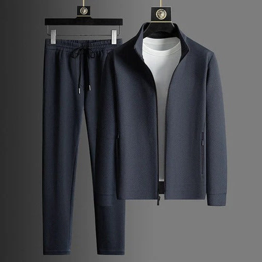 Stretch Tracksuit Two Piece Set with Athletic Cut and Breathable Fabric, All Season Wear