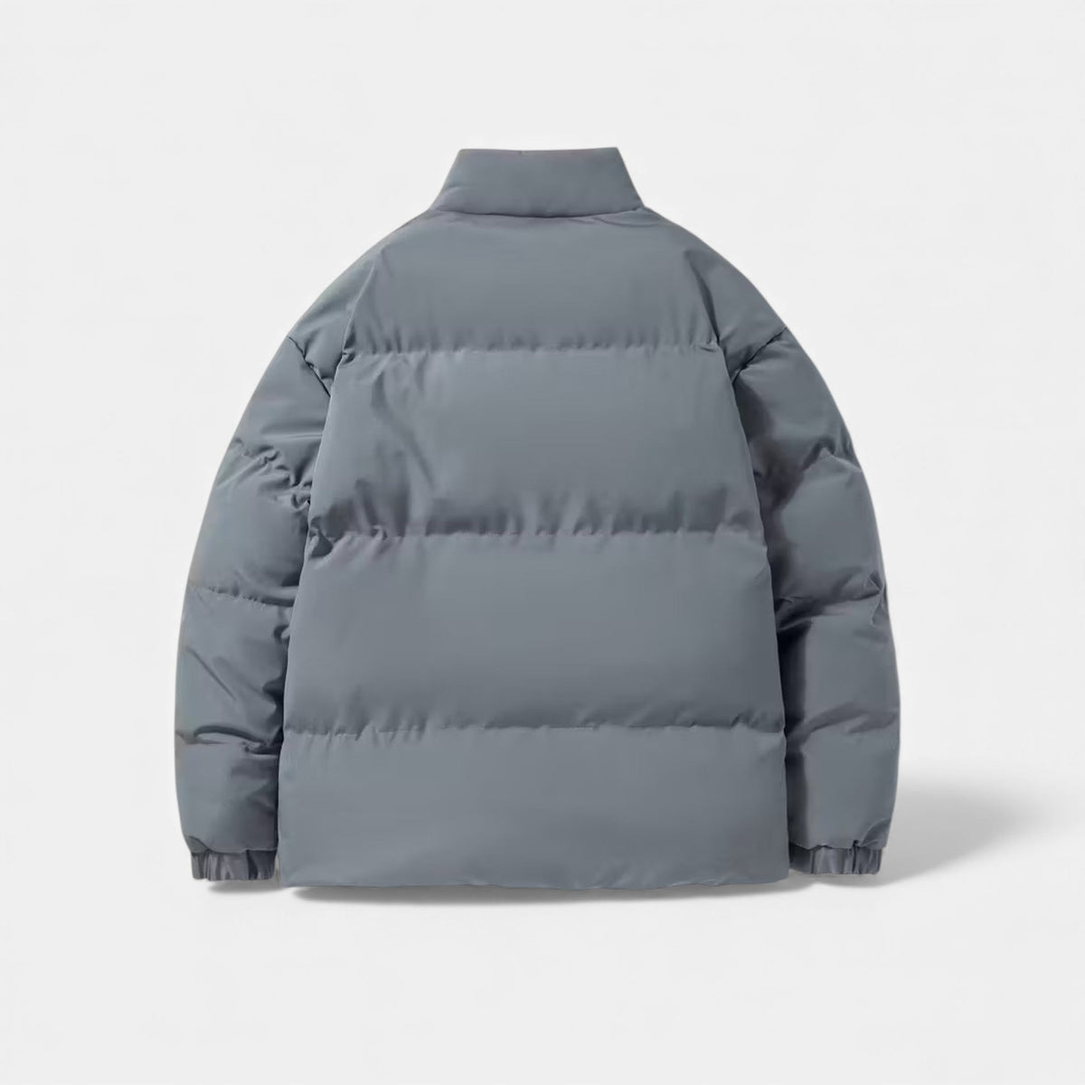 Insulated Puffer Jacket with Funnel Neck and Front Zip, Quilted Design