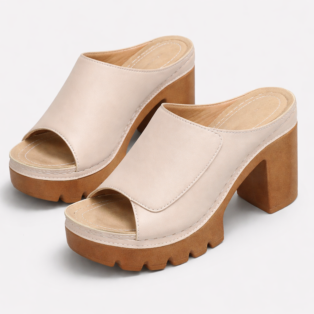 Noor | Strappy Platform Classic Heels