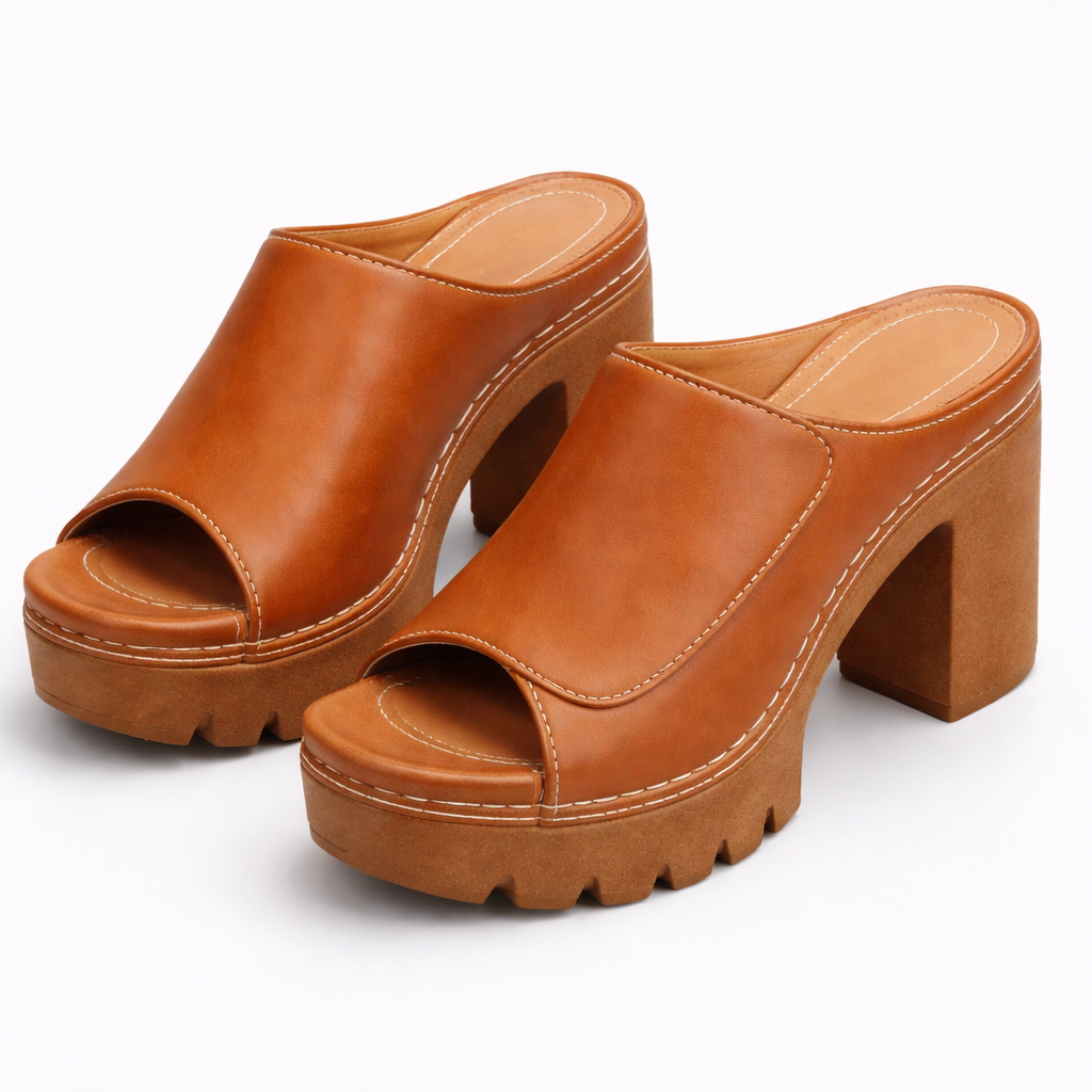 Noor | Strappy Platform Classic Heels