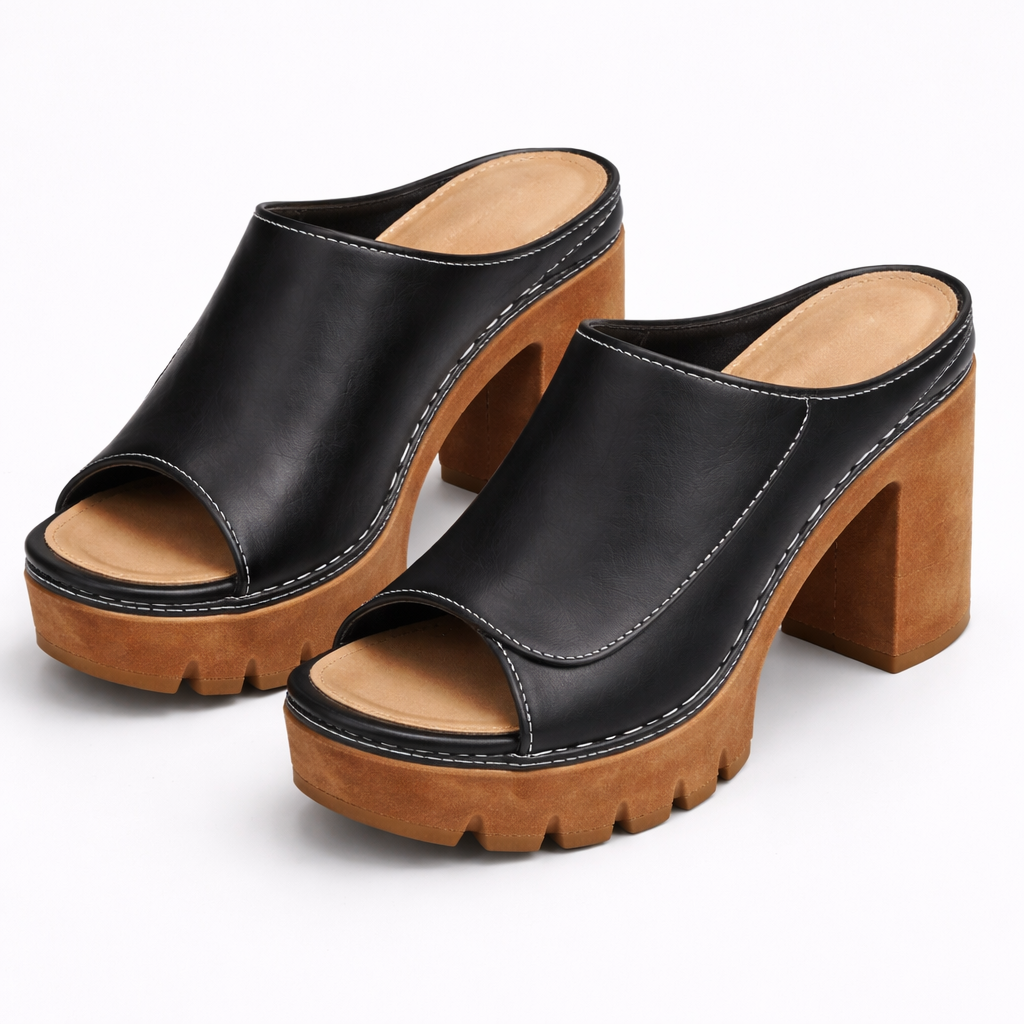Noor | Strappy Platform Classic Heels