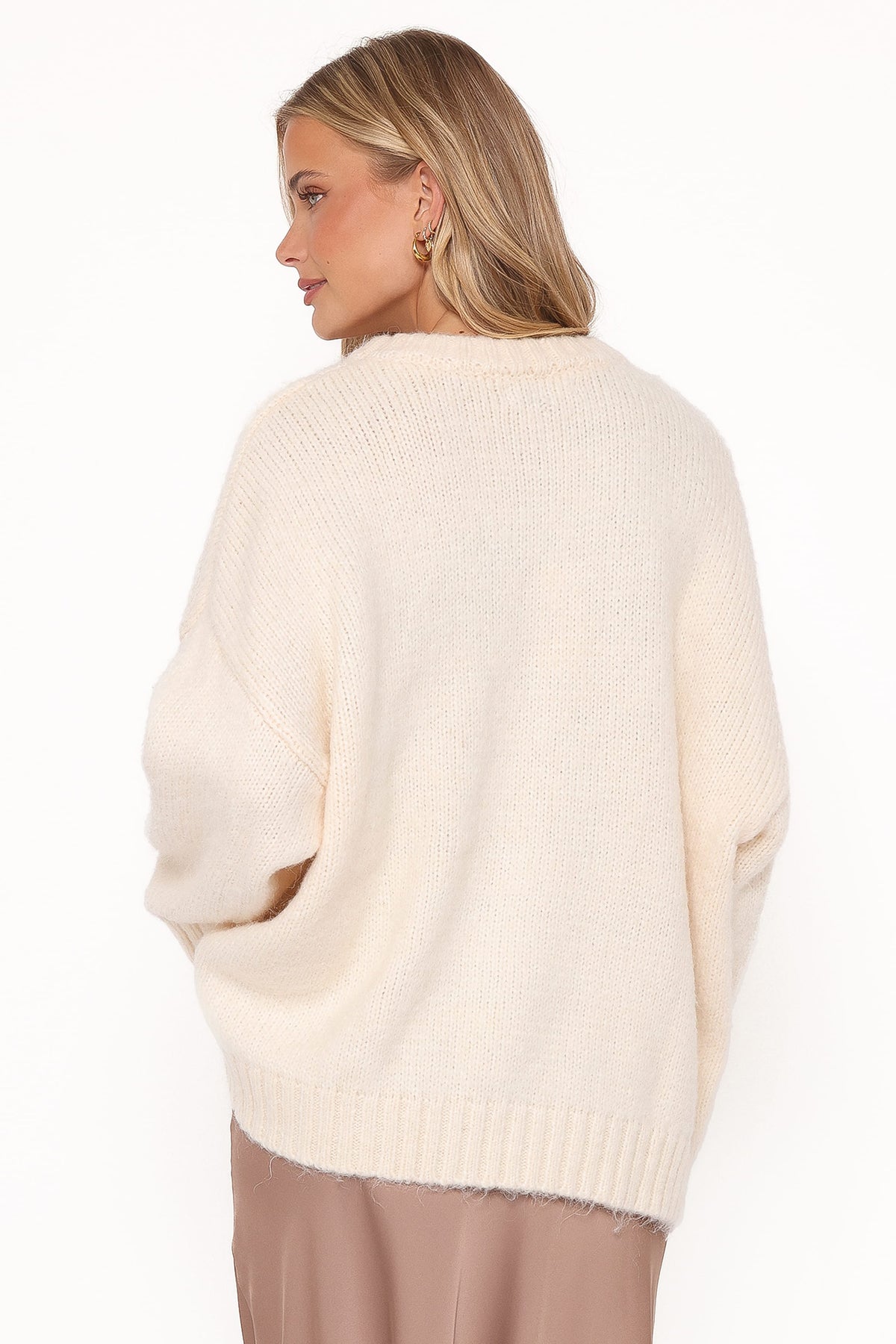 Petal and Pup USA KNITWEAR Lloyd Oversized Crew Knit Sweater - Cream