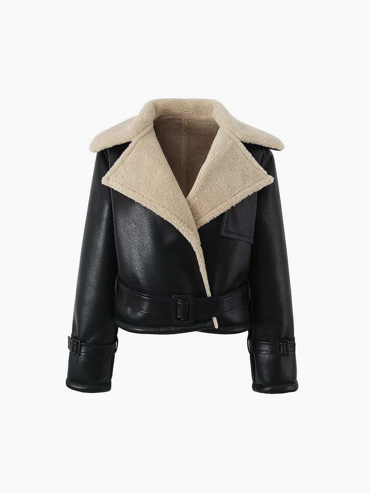 Faux Leather Jacket with Minky Lining and Shift Fit for Cooler Days