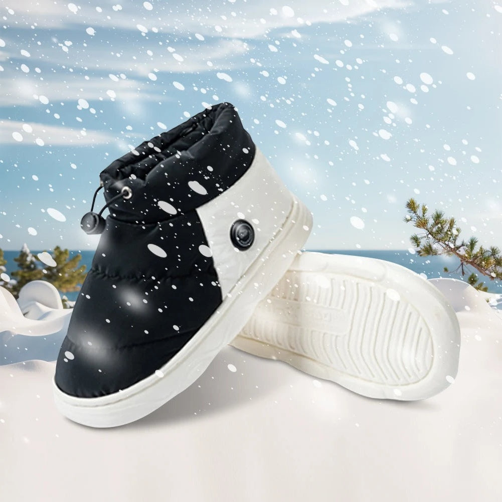USB Heated Puffer Booties with Three Heat Settings and Grip Soles