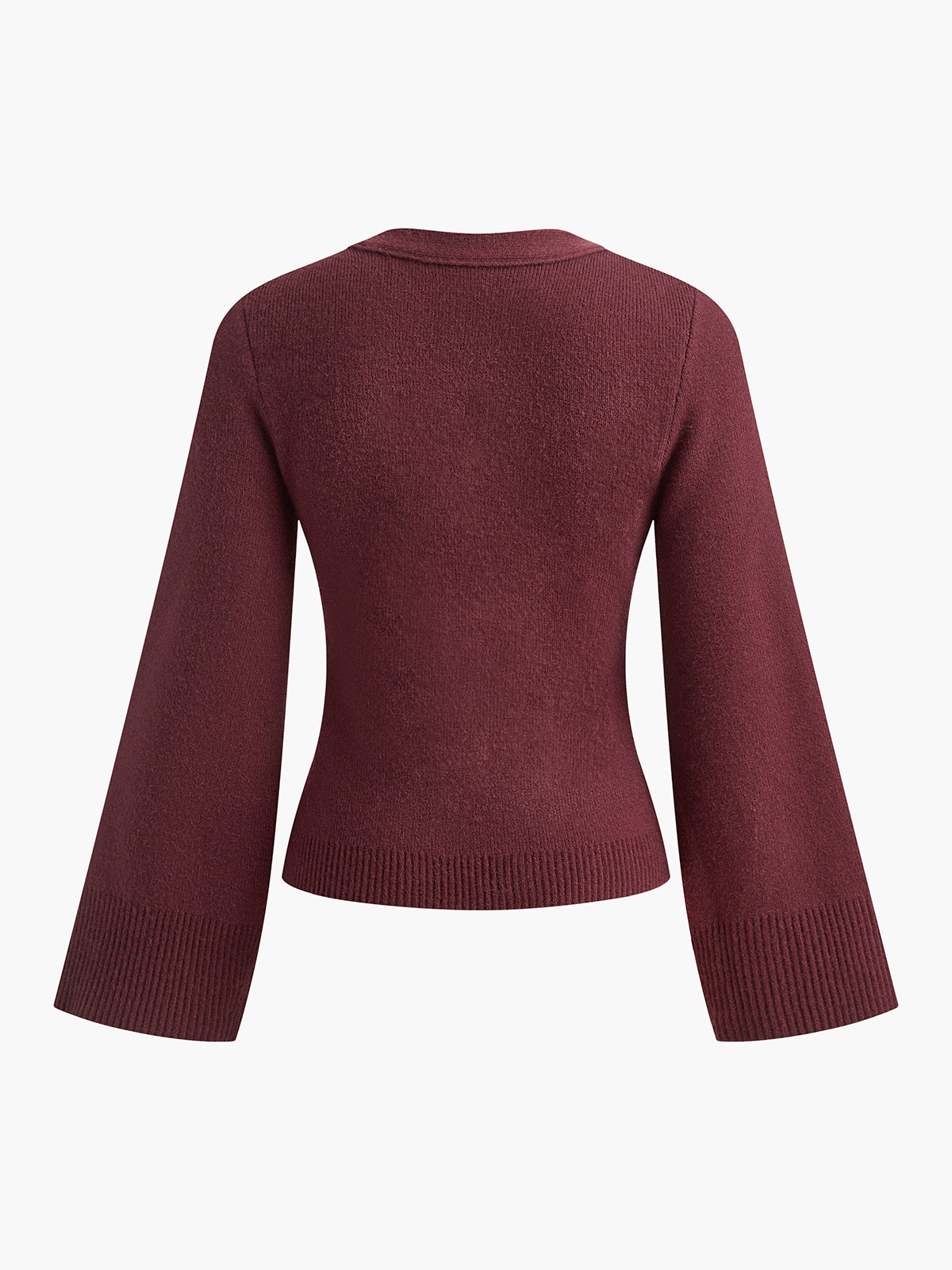 Knit Button Cardigan with V-Neck and Regular Fit