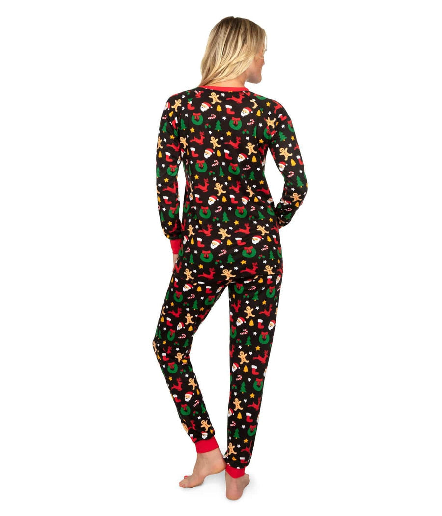 Women's Cookie Cutter Pajama Set with Long Sleeves and Side Pockets