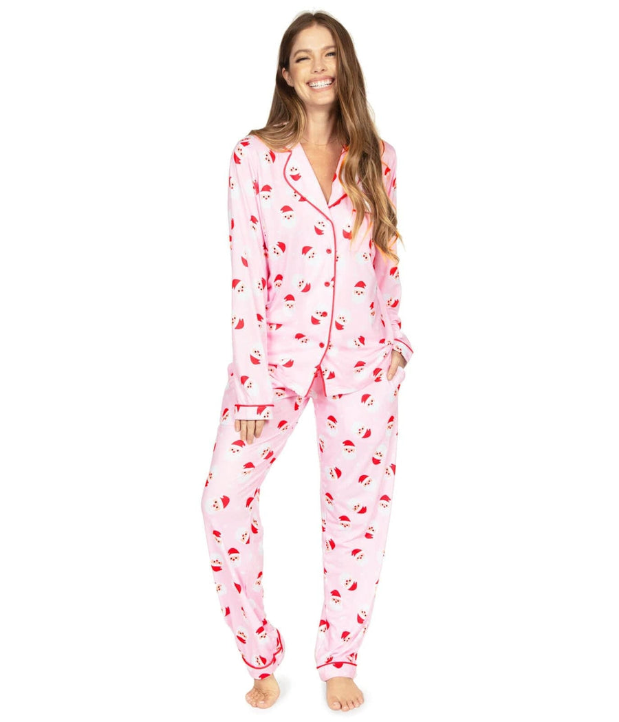 Holiday Character Pajama Set for Women with Long Sleeves and Drawstring Waist