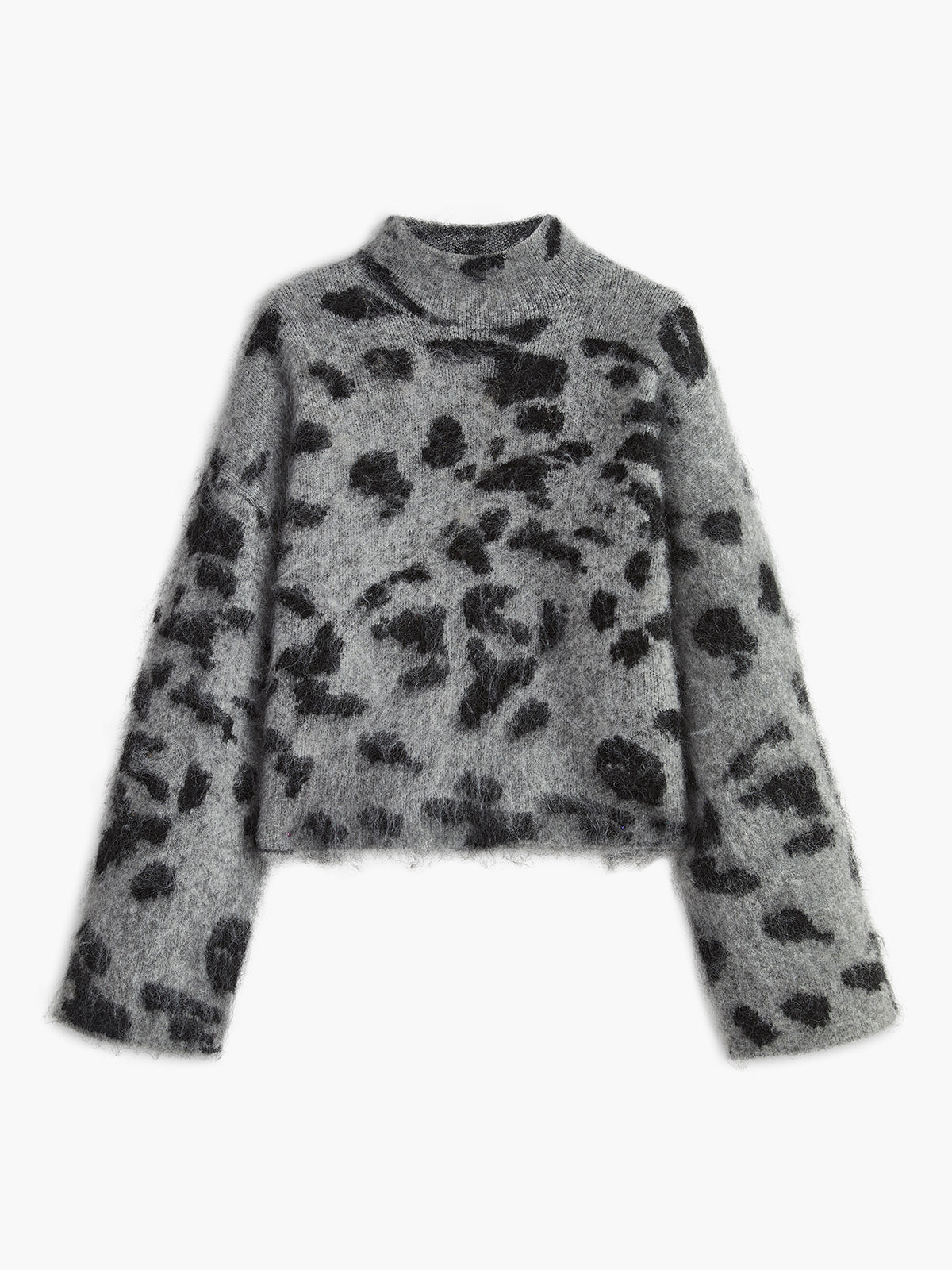Wool Blend Shift Fit Sweater with Medium Stretch, Plain Design