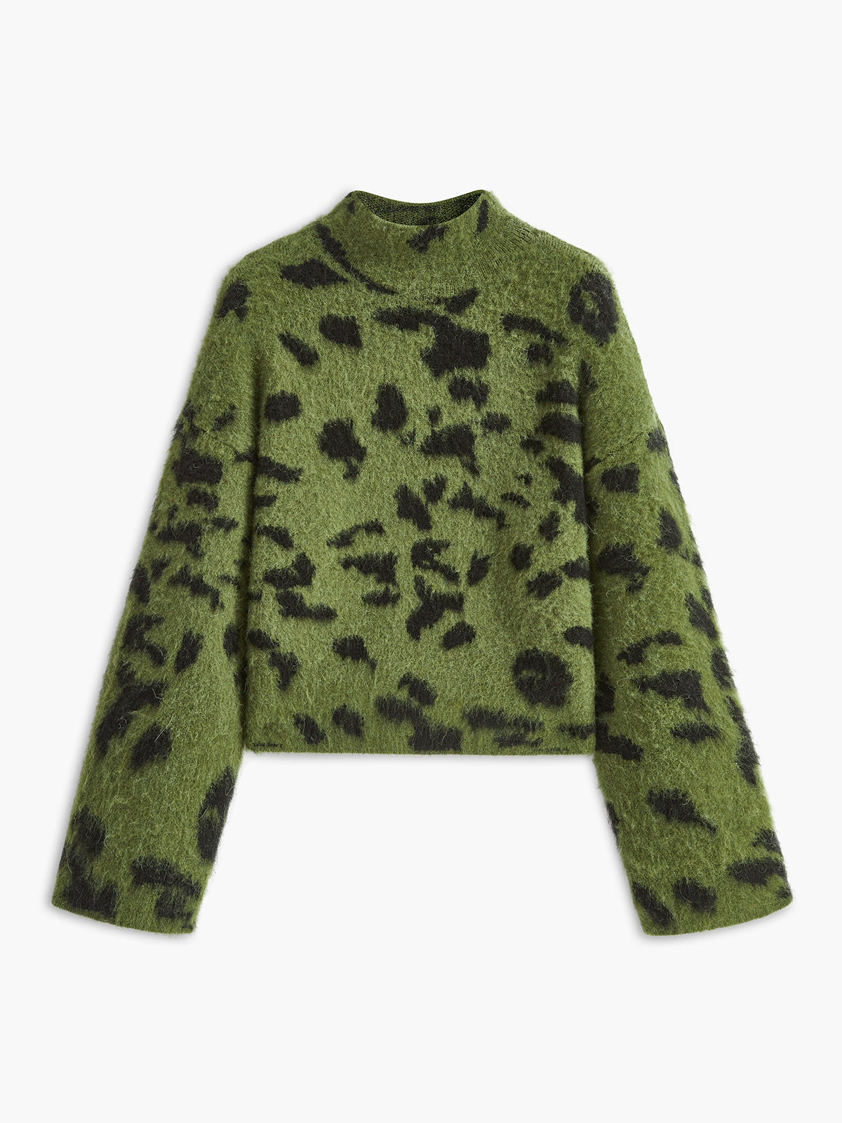 Wool Blend Shift Fit Sweater with Medium Stretch, Plain Design
